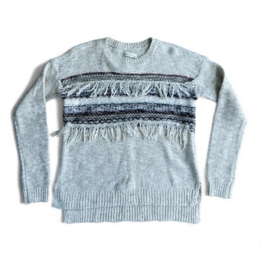 Abercrombie & Fitch Textured Knit Sweater - Cream and Gray - Picture 3 of 7